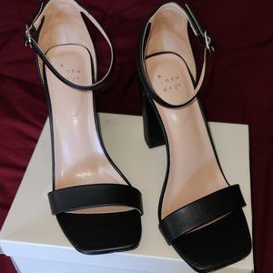 Women's Ema Wide Width Square Toe Heels - A New Day™ Black 9W